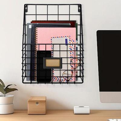 Suporte de Arquivos de Parede Organizador de Papel de Parede Suporte Display Prateleira de Metal Cesta Display Decoração Moderna para Casa Escritório Entrada
