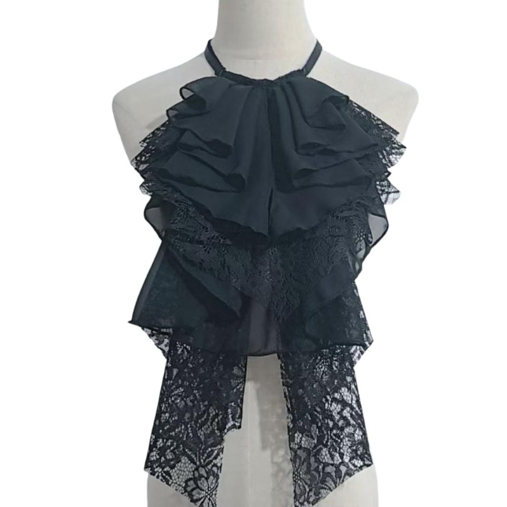Detachable Layered Lace False Collar Adjustable Elegant Decorative Lace Neckline Classic Exquisite Fake Lace Collar Women