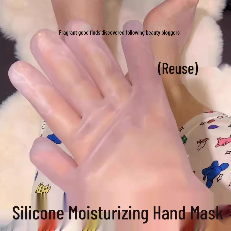 Hydrating Silicone Hand & Foot Masks for Moisturizing Dry Skin, Wear While Sleeping