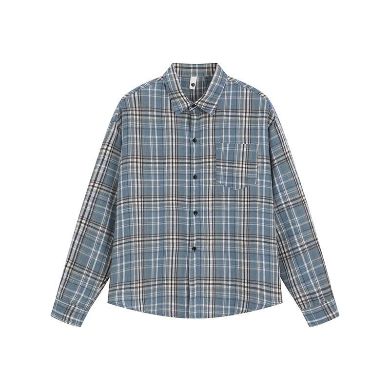 Höst Herr Rutig Långärmad Skjorta Herr Casual Lös Kavajskjorta