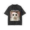 Vintage Funny Cat Meme T-Shirt I Eat All The Gas Graphic Tee Men’s Women’s Casual Oversized Short Sleeve Top