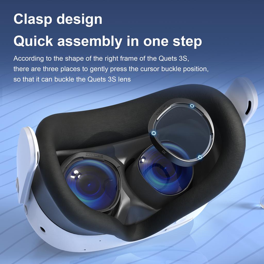 Suitable for Meta Quest 3S VR scratch resistant ring lens protective cover, anti eye blue light Quest 2 accessories