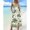 Mode Ärmellos Bedruckt Urlaubsstil Sommerkleid Locker Lässig Einfach Party A-Linie Sommerkleid Damen Elegant Plissiert Slim Fit Kleidung