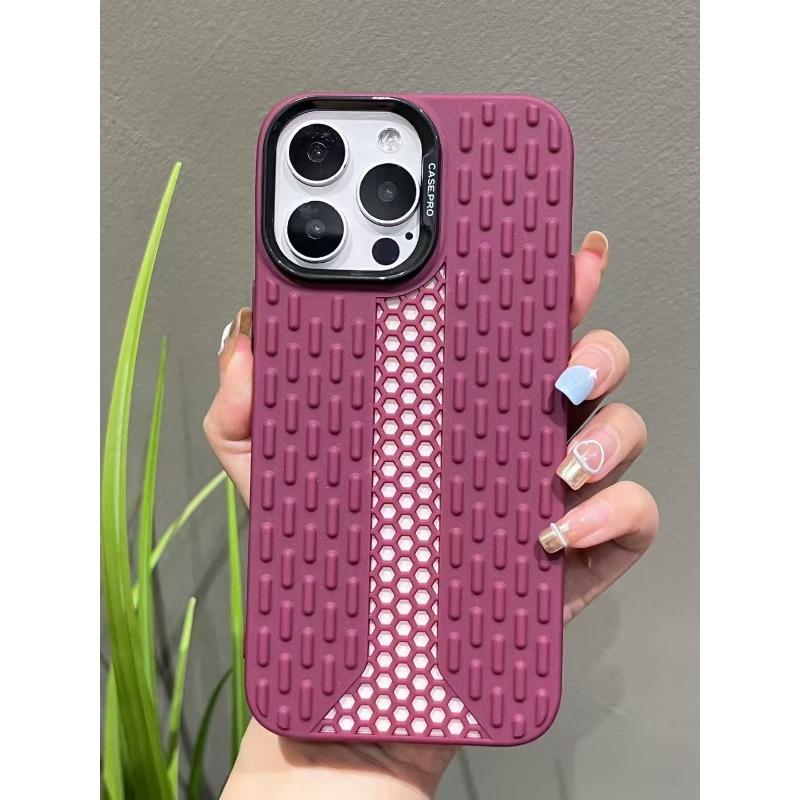 

Летний дышащий и теплоотводящий чехол для мобильного телефона, подходящий для Apple 15, сетчатый iPhone 16pro, гальванизированная рамка, мягкий защитный чехол Apple 16Plus