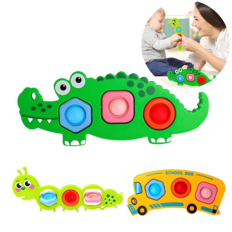Stress-relieving Bubble Popper Toy Crocodile, Caterpillar, And Bus
