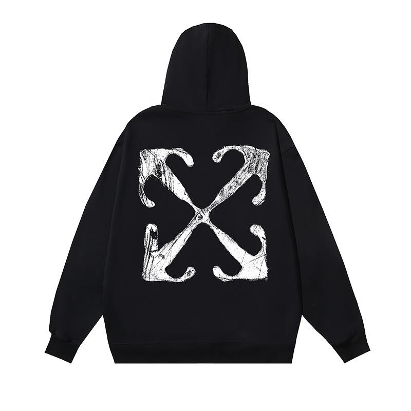 1083 Off-White 2025 Autumn/Winter New OW Retro Arrow Pattern Printed Men's and Women's Hoodie Sweatshirt