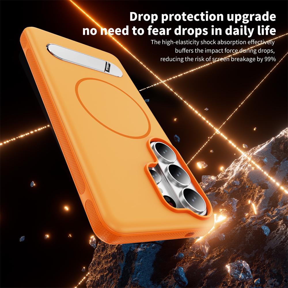 Folding Invisible Stand Bracket Magnetic For Magsafe Cases For Samsung Galaxy S26 S25 FE S24 S23 Ultra Plus PC Shockproof Cover