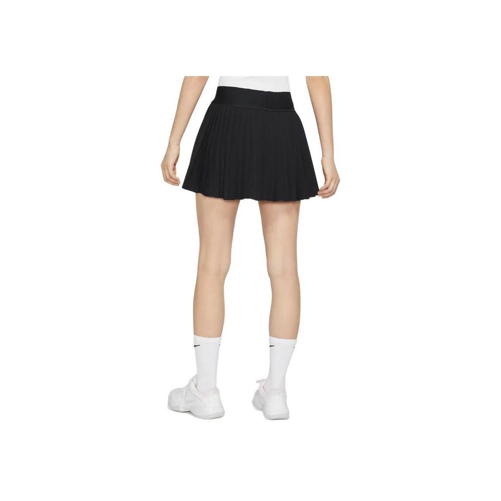 Nike Dri-Fit Advantage Jednobarevná s potiskem loga Nepravidelný lem Střední pas Sportovní pohodlná Plisovaná ležérní sukně Dámské spodky Černá DR6850-010