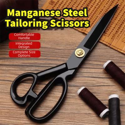 8-12inch Tailor Scissors Ergonomic Black Leather Cutting Scissors Comfort Grip Handled Anti-Rust Fabric Scissors Home Sewing