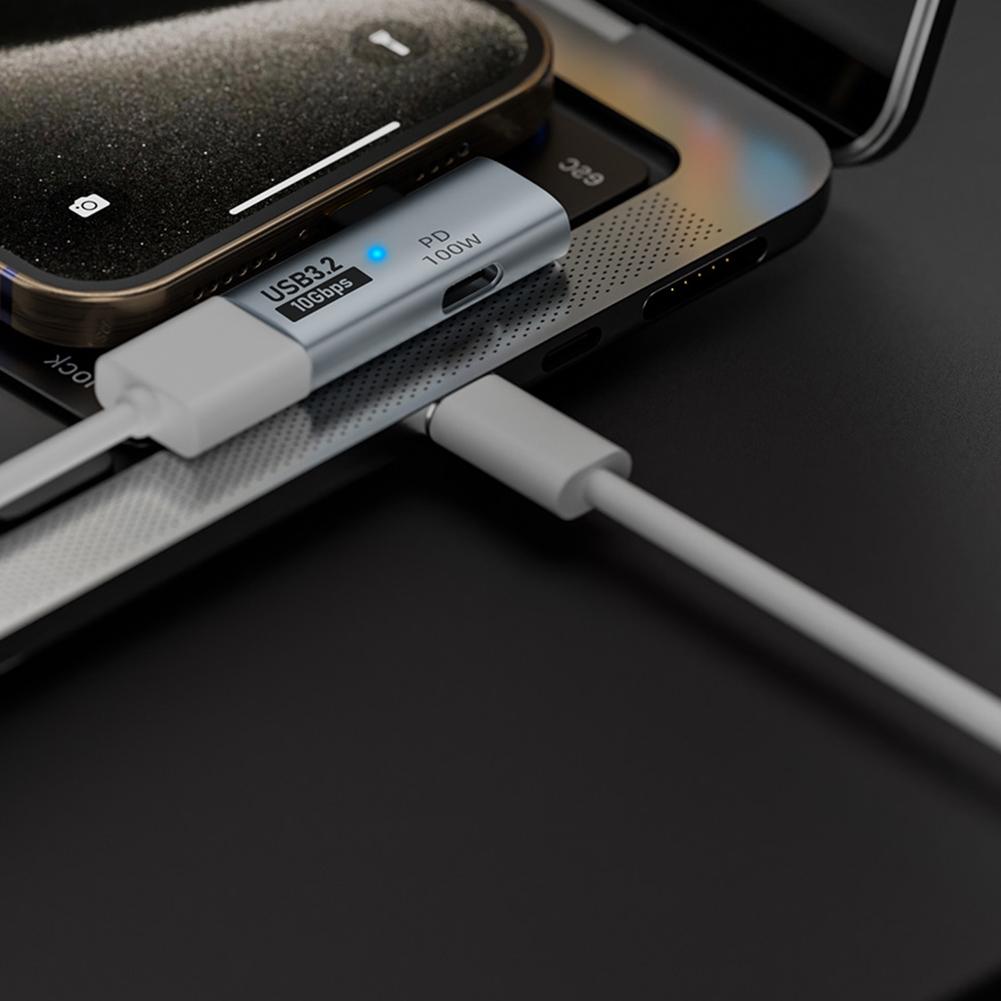 1-5Pcs 2-in-1 Type C 3.2 OTG Splitter 100W PD Fast Charging 10Gbps Data Transfer USB C To USB 3.2 Adapter for iPhone 15 Tablet