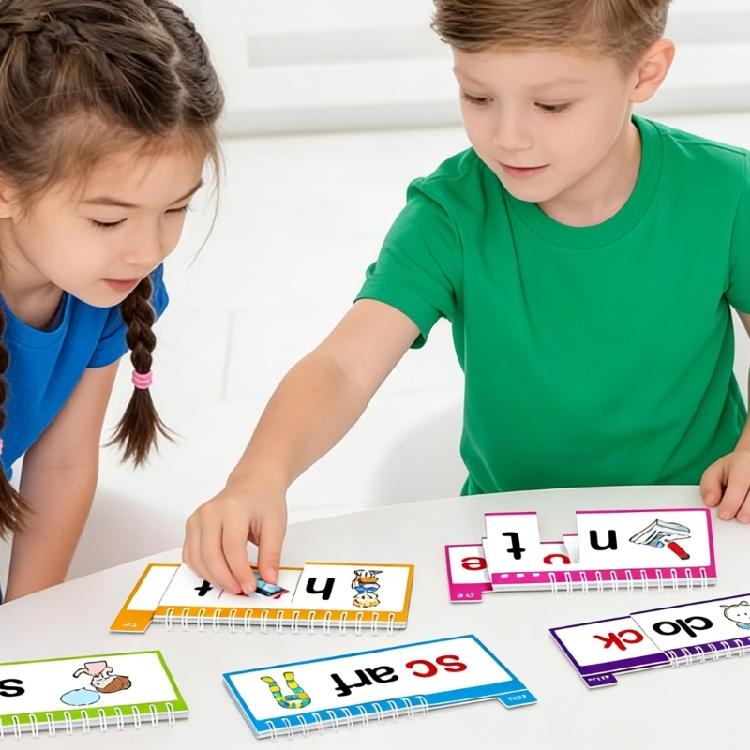 Interactive Phonics Flip Cards Flip Book Set For Kids Featuring Word Families And Colorful Color To Stimulate Learning