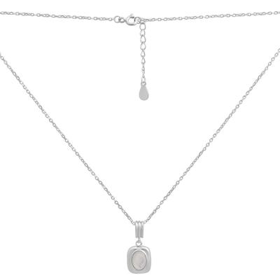 Silver Necklace with Natural Mother-of-pearl, Item Weight 3.69 Gr (2184836)