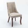 Rayon Stoff Beflockung Leinen Esszimmerstühle mit geschwungenen Massivholzbeinen, 2er-Set (beige), DE1847BG