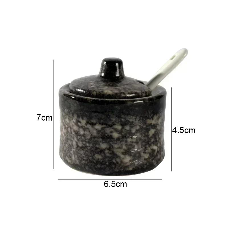 Retro Ceramic Seasoning Jars Salt and Pepper Shakers Kitchen Spice Tools Spice Organizer Jars Seasoning Box Kitchen Accessories