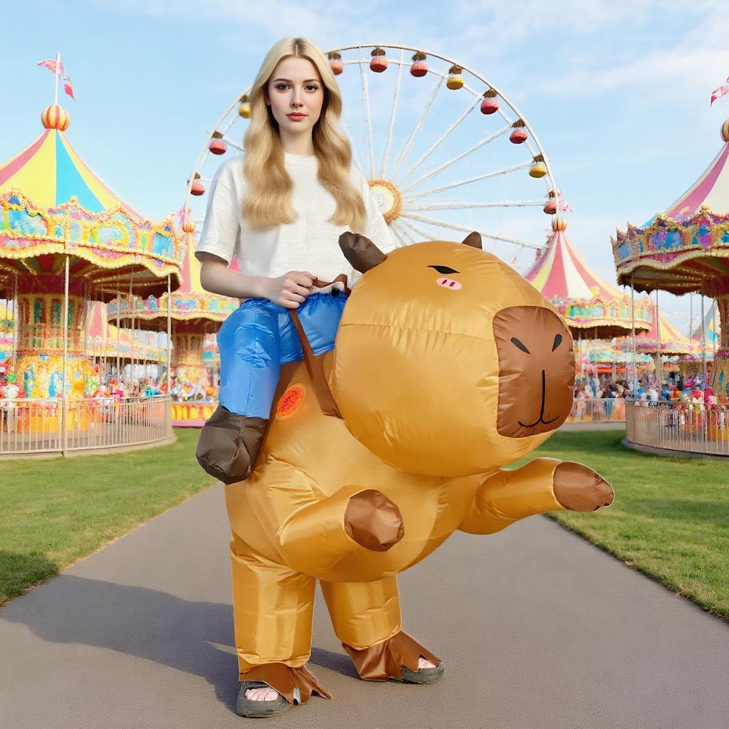 Inflatable Costume Halloween Capybara Suit Ride On Fancy Suit Cosplay Accessories for Girls Men Women Boys Carnivals