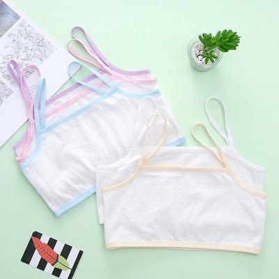 Girls' Cotton Camisole Bra for Ages 8-12 - Breathable Summer Underwear for Medium and Large Children