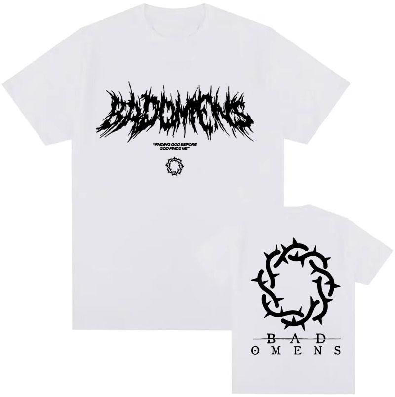Funny Bad Omens Band Logo Graphic T Shirt Men Women Hip Hop Fashion Vintage T Shirts Male Casual Oversized Short Sleeve Tshirt