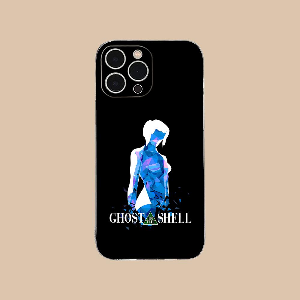 Ghost Shell Mobile Cell Phone Case for iPhone 16 15 14 13 12 11 X XR XS 8 6 Pro Max Plus Mini Clear Colour Protective Cover