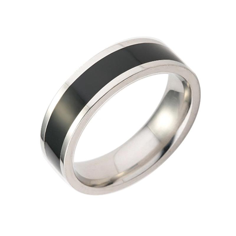 Roségold Farbe Weiß Schwarz Charms Ring für Frau Mann Individuell Gravieren Name Hochzeit 316L Edelstahl Nie Verblassen