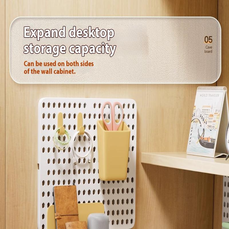 Hole Board Dormitory Wall Shelf Free Punching Adhesive Study Wall Mount Students Study Wall Mounted Storage Rack Home Decoration