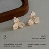 Light luxury full diamond butterfly stud earrings three-dimensional butterfly wing shape shiny zircon niche design dating commuter temperament earring
