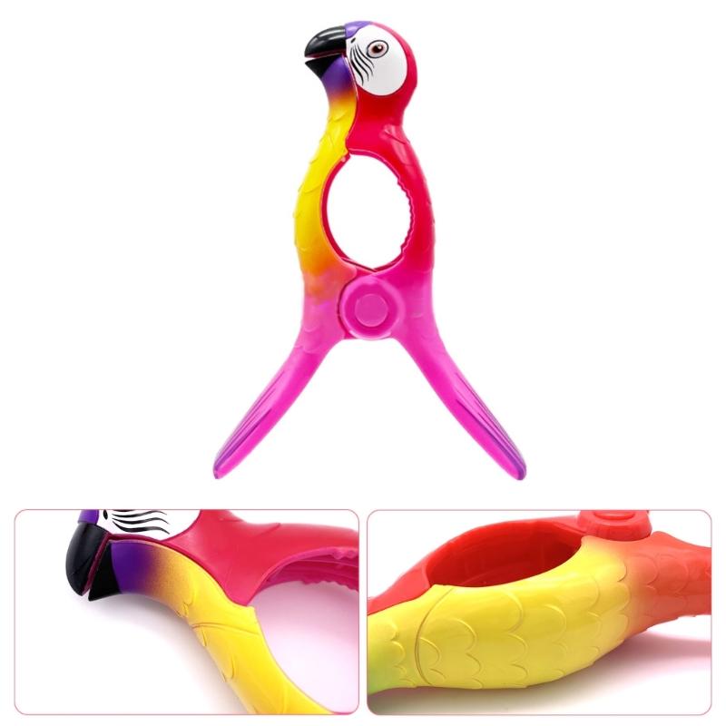 Parrots Beach Towel Clip for Beach Chairs Plastic Bird Towel Holder Colorful Clothes Pegs for Garden Holiday Pool Beach