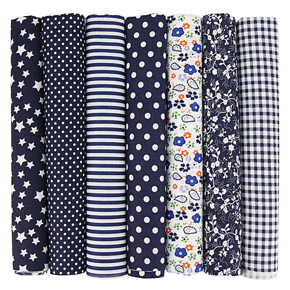 7PCS 25 X 25cm/50 X 50cm Squares Cotton Craft Fabric Cloths for DIY Bundle Patchwork Quilting Sewing Scrapbooking Artcraft