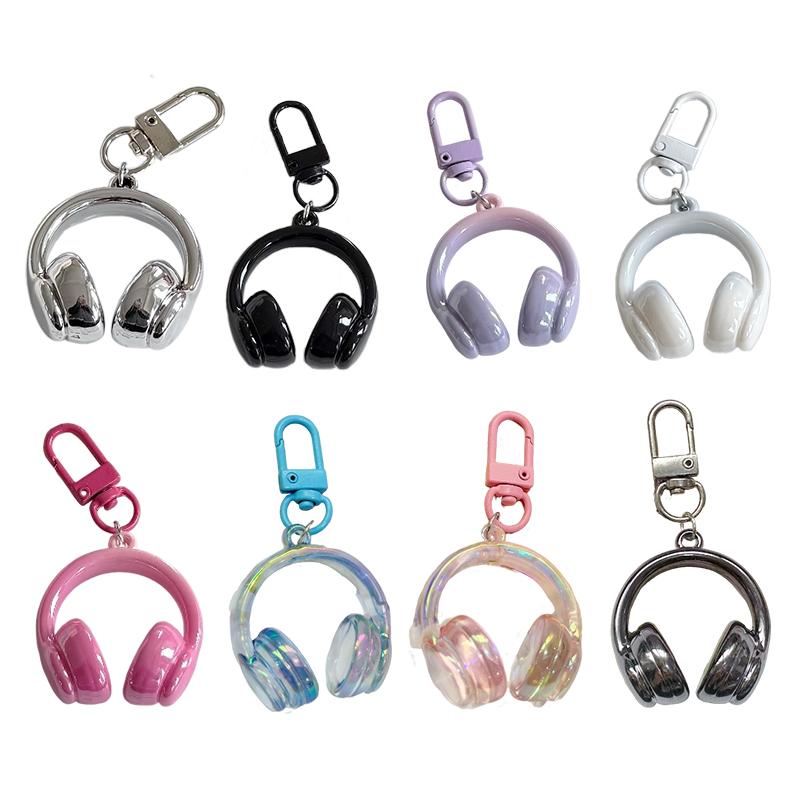 1PC Keychains DIY Accessories Bag Pendants Cute 3D Earphone Shape Y2K Ornament Creative Mobile Phone Pendants Funny Multicolor