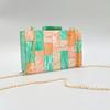 Clutch Contrast Color Banquet Wedding Handbag Evening Bag Crossbody Shoulder Patchwork Acrylic New Woman Luxury Original Itabag