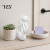 Hollow Cat Decoration 3D Printed Figurine, Modern Black White Kitten Statue, Shape Figurine Artistic Animal Sculpture Desk Decoration, Gift for Lovers