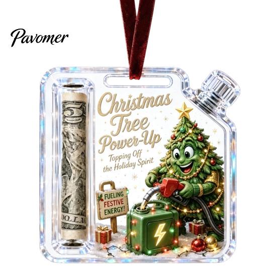 Feiertagsgeld-Geschenkhalter Weihnachts-Geld-Schmuckstück, Acryl für Bargeld, Einzigartiges Geschenk Lustige Weihnachtsbaum-Hänge Dekoration, Geschenke Party-Mitgebsel Karte