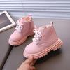 Children Short Boots for Girl Spring Autumn New Little Princess Embossed Floral Versatile Soft Baby Sweet Kids Shoes I06189