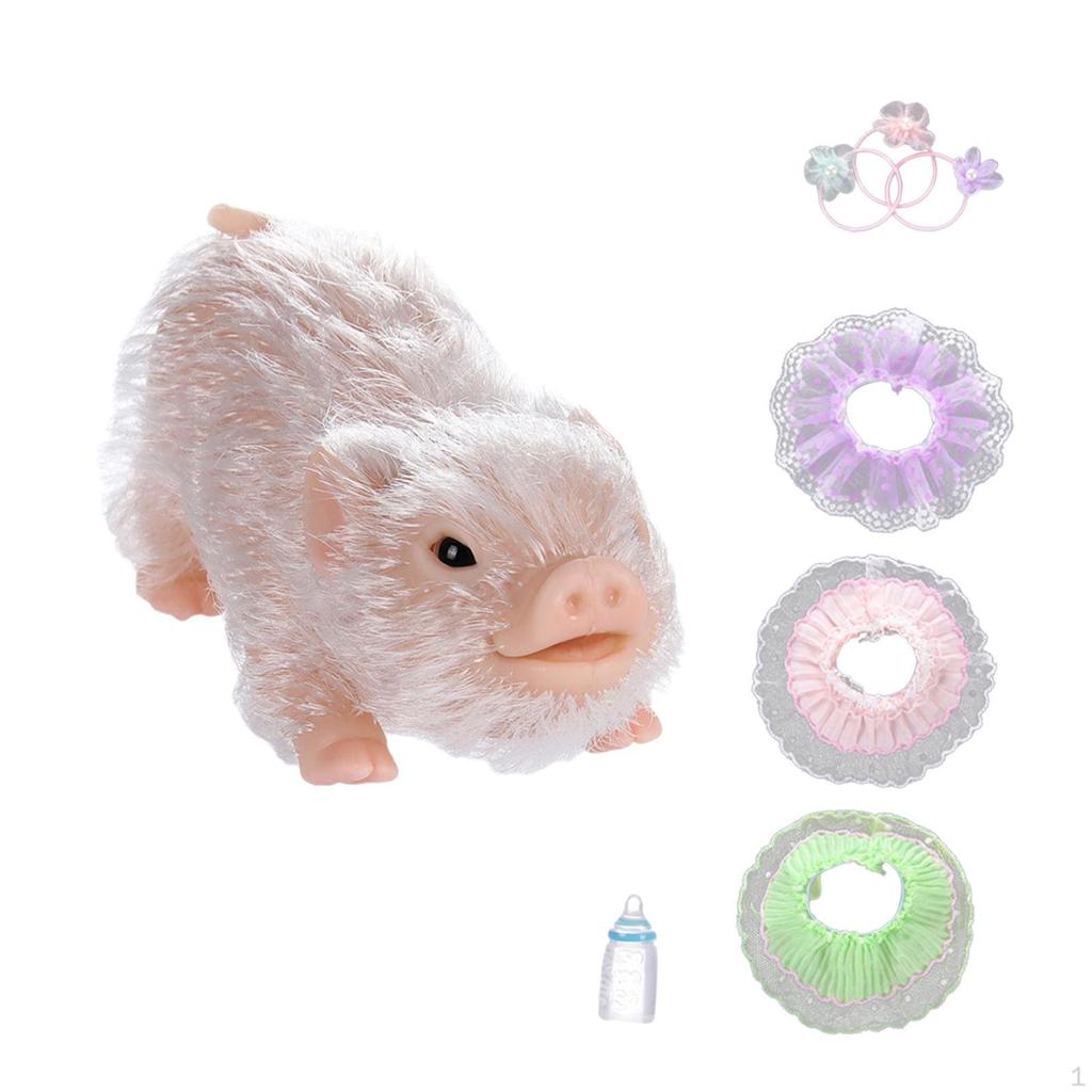 Pig Doll, with Headband And Apron. Realistic Toy for Girls Boys.