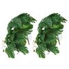 2PCS Artificial Water Plant Simulation Vine Lifelike Plastic Leaves Decoration with Suction Cup for Fish Tank