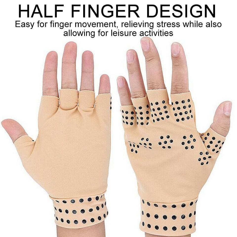 Getinfit Half Finger Magnetic Therapy Gloves Non Slip for Fitness Riding and Physical Therapy Rehab