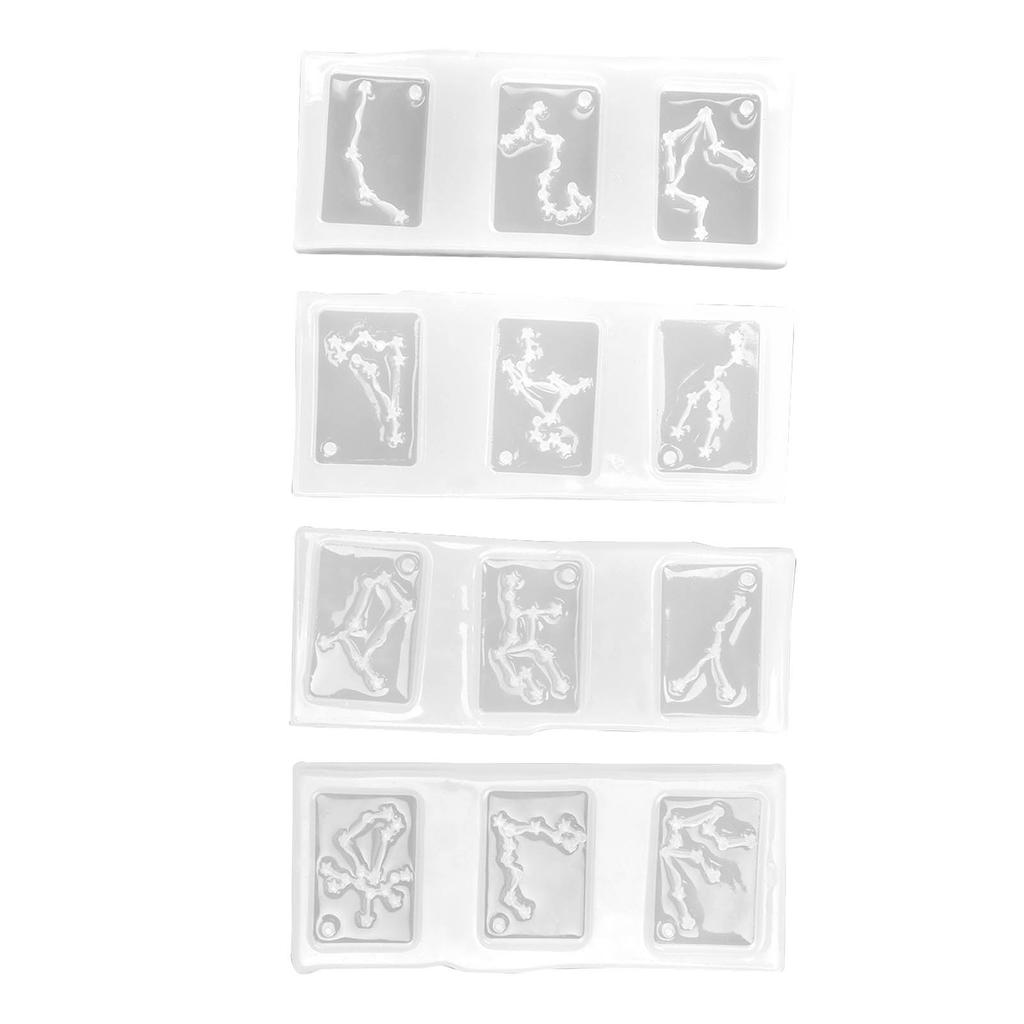 4-teiliges Set Silikon Schild Anhänger Form Stanzfreie Anhänger Schmuck für Zuhause Küche DIY Gebrauch