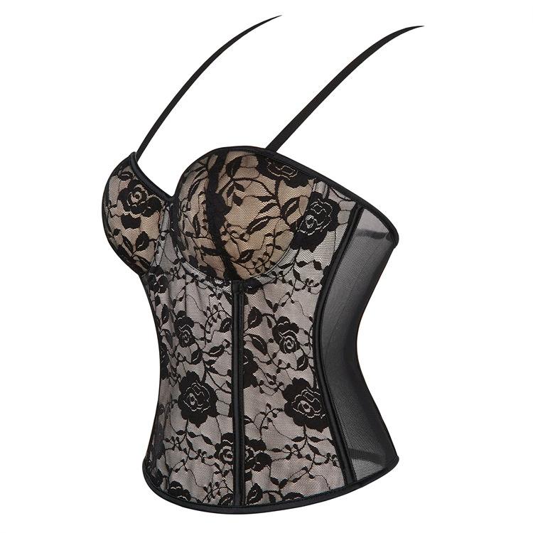 JYL TS suspender lace mesh sexy body shaping women's top