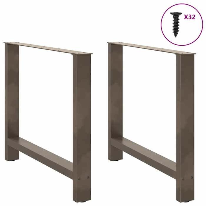 VidaXL Dining Table Legs In Natural Steel 2 Pieces 90 X (72-73) Cm Steel 4013319