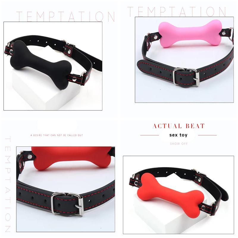 High-end Sex SM Prop Mouth Plug Dog Bone Props Compulsory Sex Mouth Ball Control Forbidden Language Dogs Adult Toys Sexy