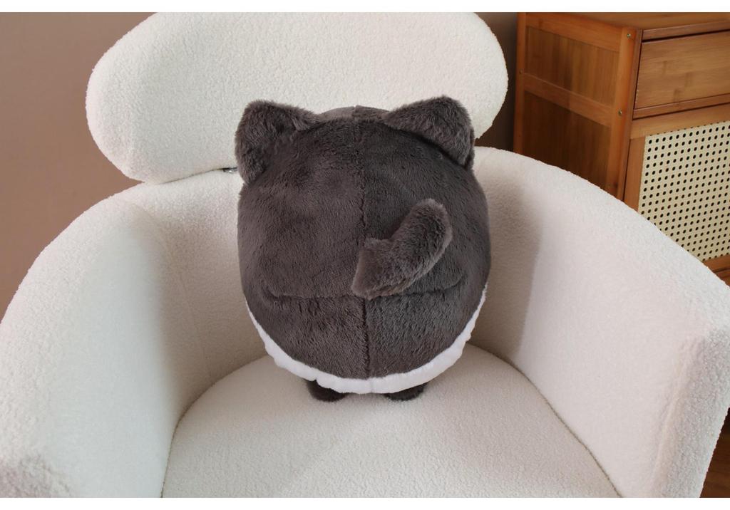 Cuscino Peluche Gatto Cicciotto Carino - Cuscino a Forma di Raviolo Tricolore e Ornamento da Comodino, Regalo di Compleanno Perfetto