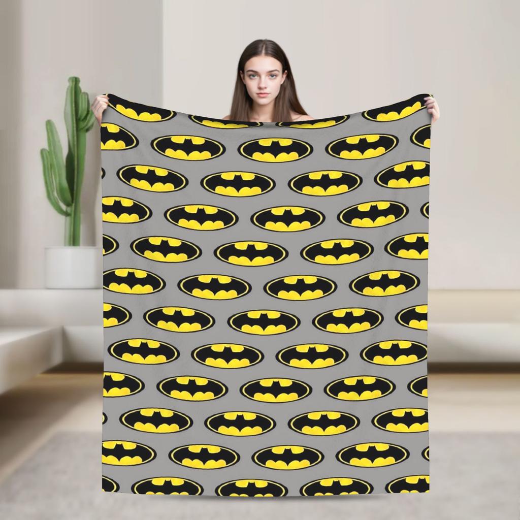 Batmans Graffiti Knitted Blankets Flannel Super Warm Throw Blanket for Bedroom Sofa Bed Rug