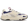 New MLB Big Ball Chunky Anti Slip Wear Resistant Low Top Chunky Sneakers Unisex Beige Purple 3ASHC311N-07INS