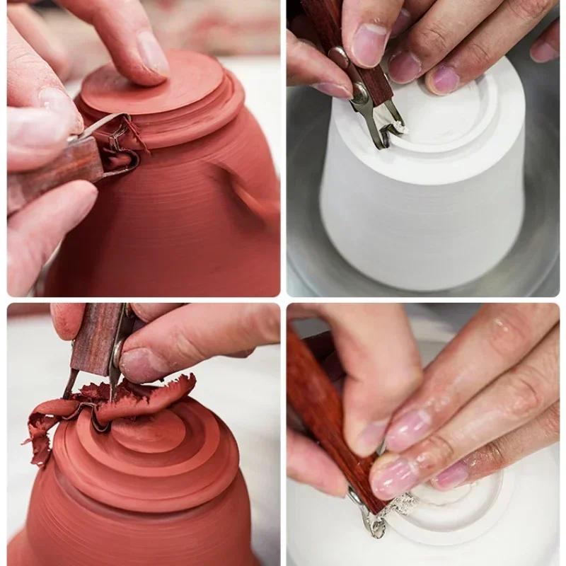 Strumento Ruota per Tornio in Argilla Ceramica - Kit per Rifinitura, Scultura, Modellatura Base per Piede a Spirale Fatto a Mano e Finitura Fondo Artigianato