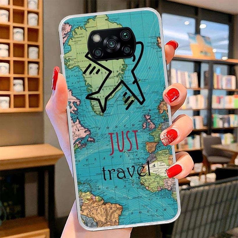 World Map Travel Plans Cover Phone Case For Xiaomi Poco F7 Ultra X7 X6 X5 Pro M7 Redmi 15C 15 13C 13 12C 12 10C 10 9A 9C 9T 9 Sh