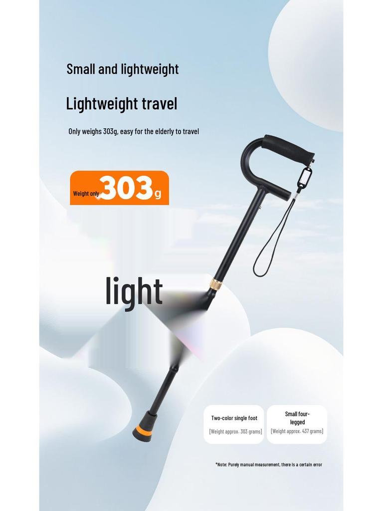 Adjustable Foldable Aluminum Cane with Anti-slip Design for Seniors and Disabled