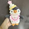 Hand-Knit Peanut Penguin Hat Bib Doll Clothes Set - Crossbody Bag Drool Bib Accessory Skirt for 20cm Dolls