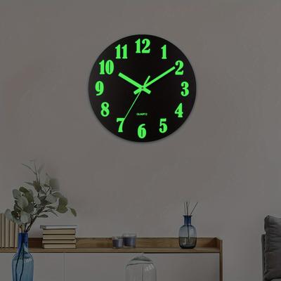 1PC Luminous Clock Wall Clock Living Room Simple Clock Living Room Watch Wall Mute Wall Clock Quartz Clock Wall Mounted