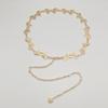 European & American Fashion Women's Metal Chain Waist Belt with Inlaid Pendant