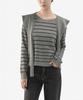 Keulleiseu Cape Shawl Layered Striped Knit T-Shirt_Ivory
