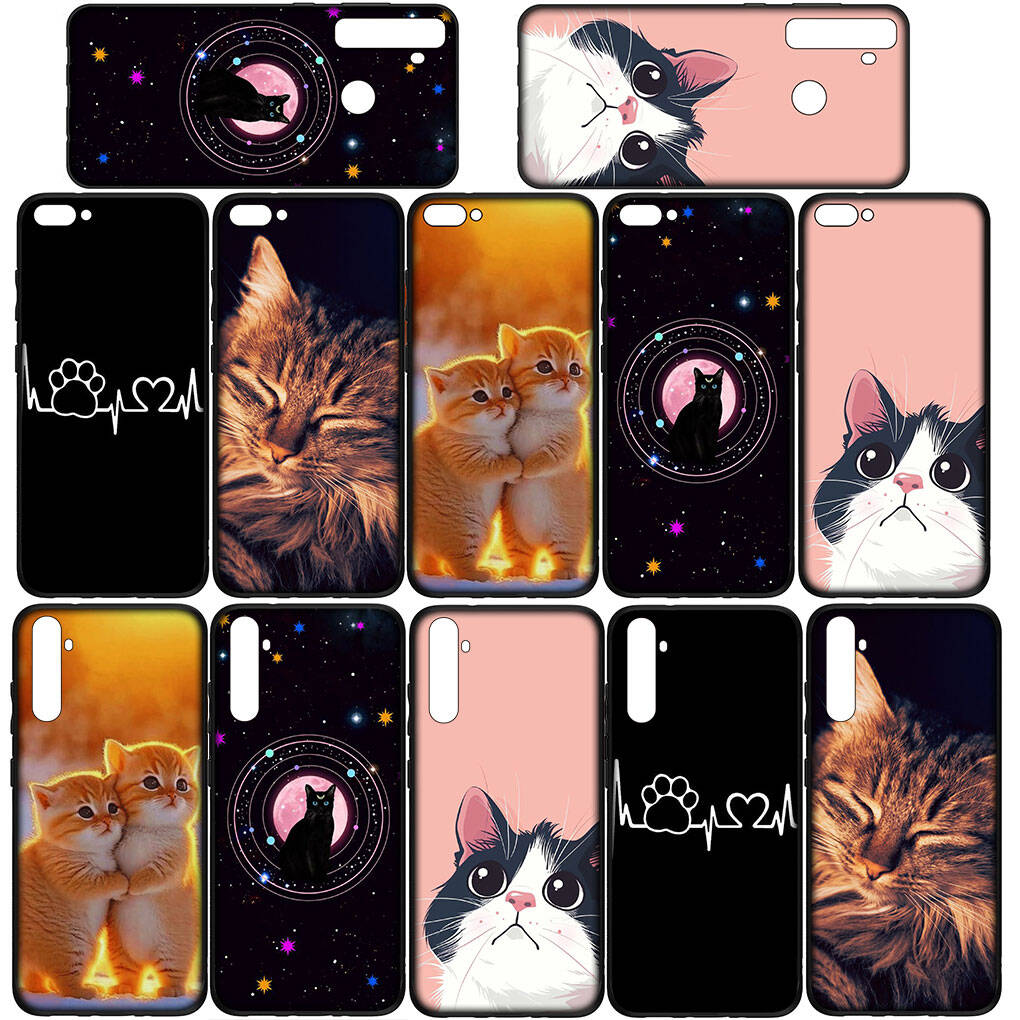 For Samsung Galaxy S25 S24 S23 S22 Ultra FE Plus A17 A37 A57 A56 A55 A06 A16 A15 A36 A26 A35 A05 A25 A54 A34 Phone Case Comics Cat Meow Lovely Cover